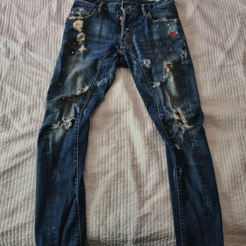 디스퀘어드 레드탭 바이커 44사이즈