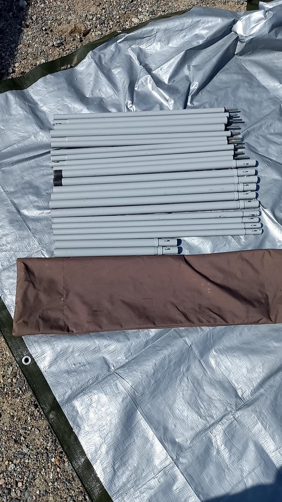 타프폴대 셋트와 방수포