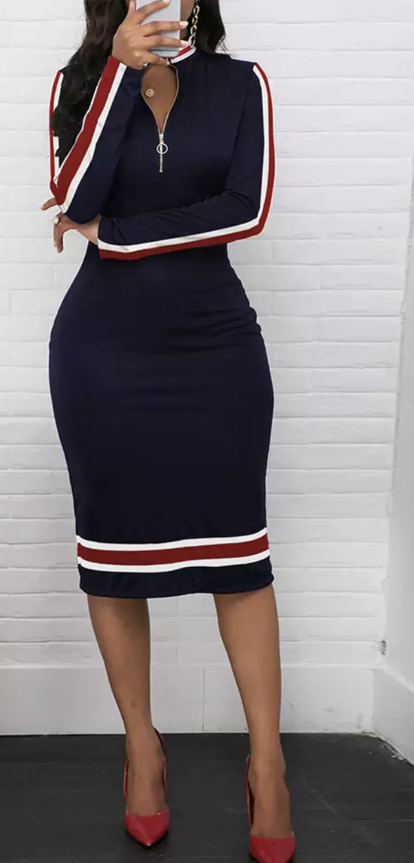 하프넥 바디콘 원피스