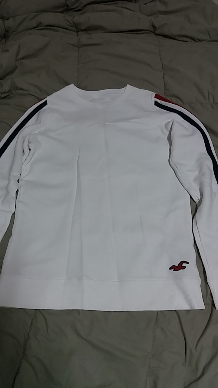 홀리스터 기모 흰색 긴팔티