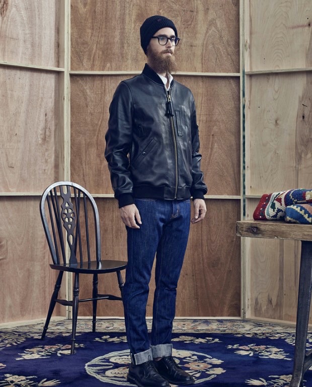 [L-105] 비바스튜디오 MA-1 가죽 블루종 자켓