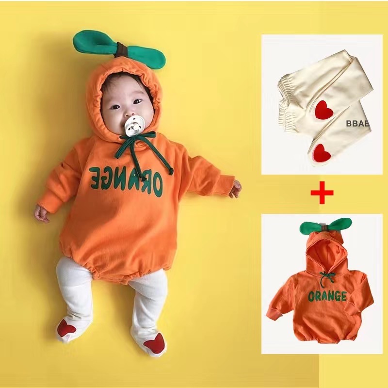 (미개봉 새상품) 유아 오렌지 슈트 사과슈트 유발레깅스