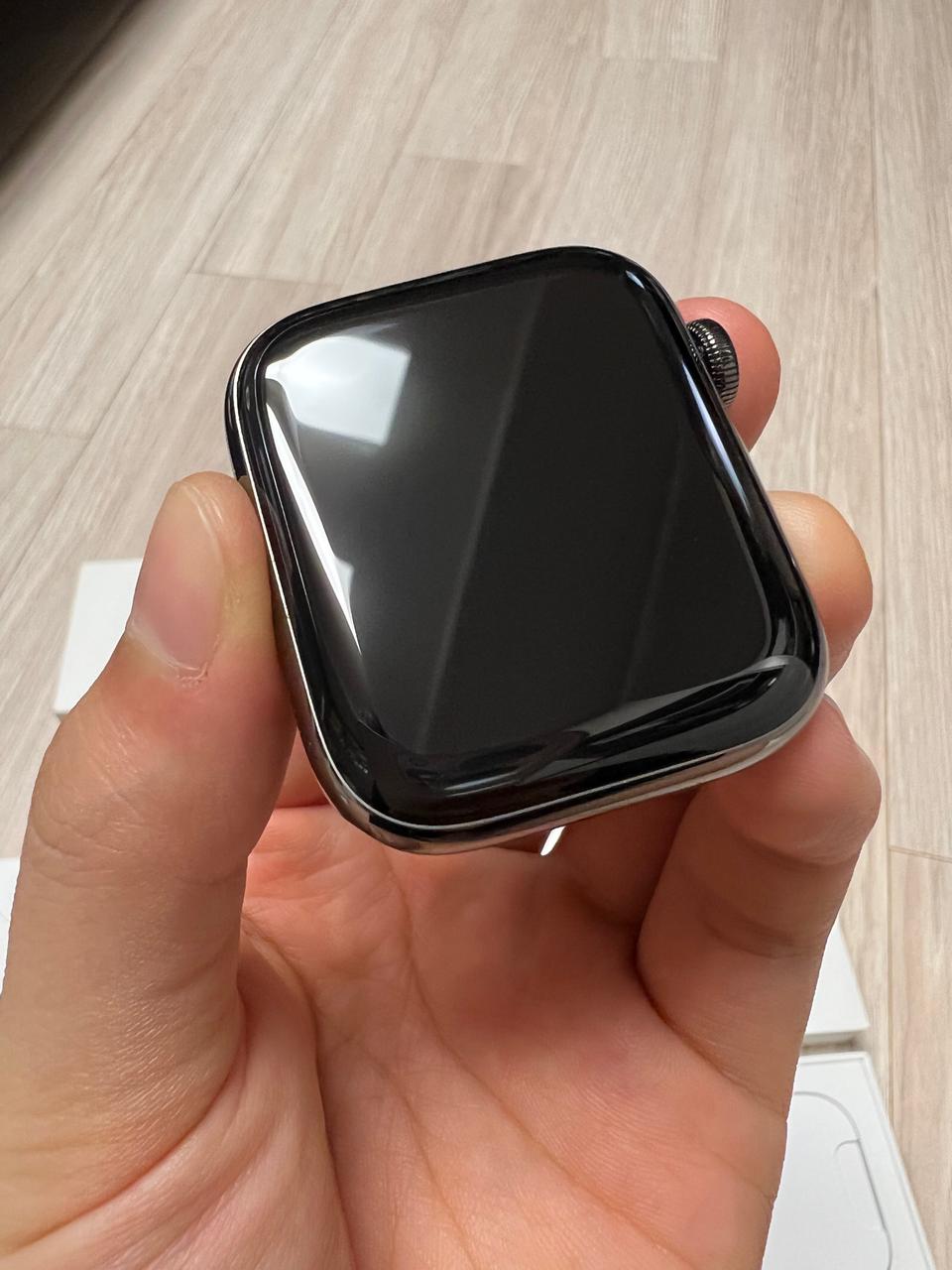 애플워치 6세대 44 그래파이트 스테인리스 셀룰러모델 완전 풀박+애케플