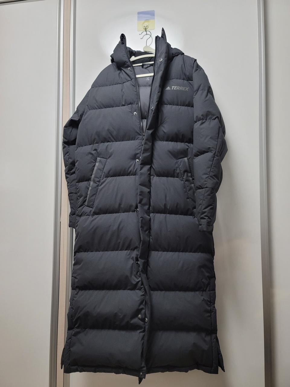 아디다스 구스다운 롱패딩 블랙 M사이즈