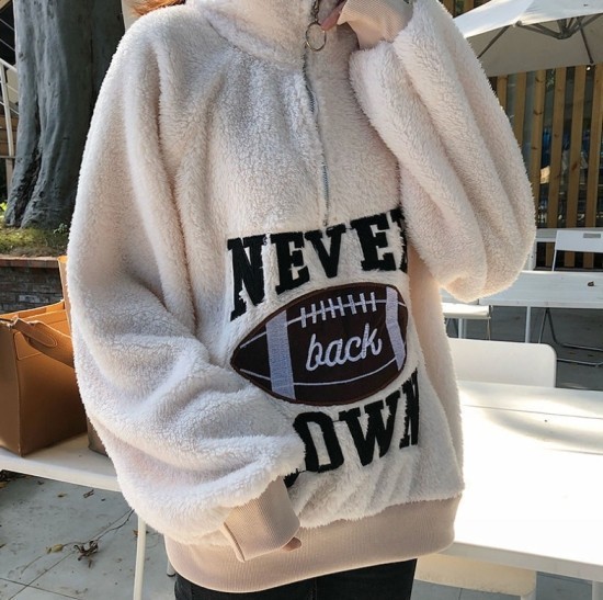 럭비 반집업 후리스