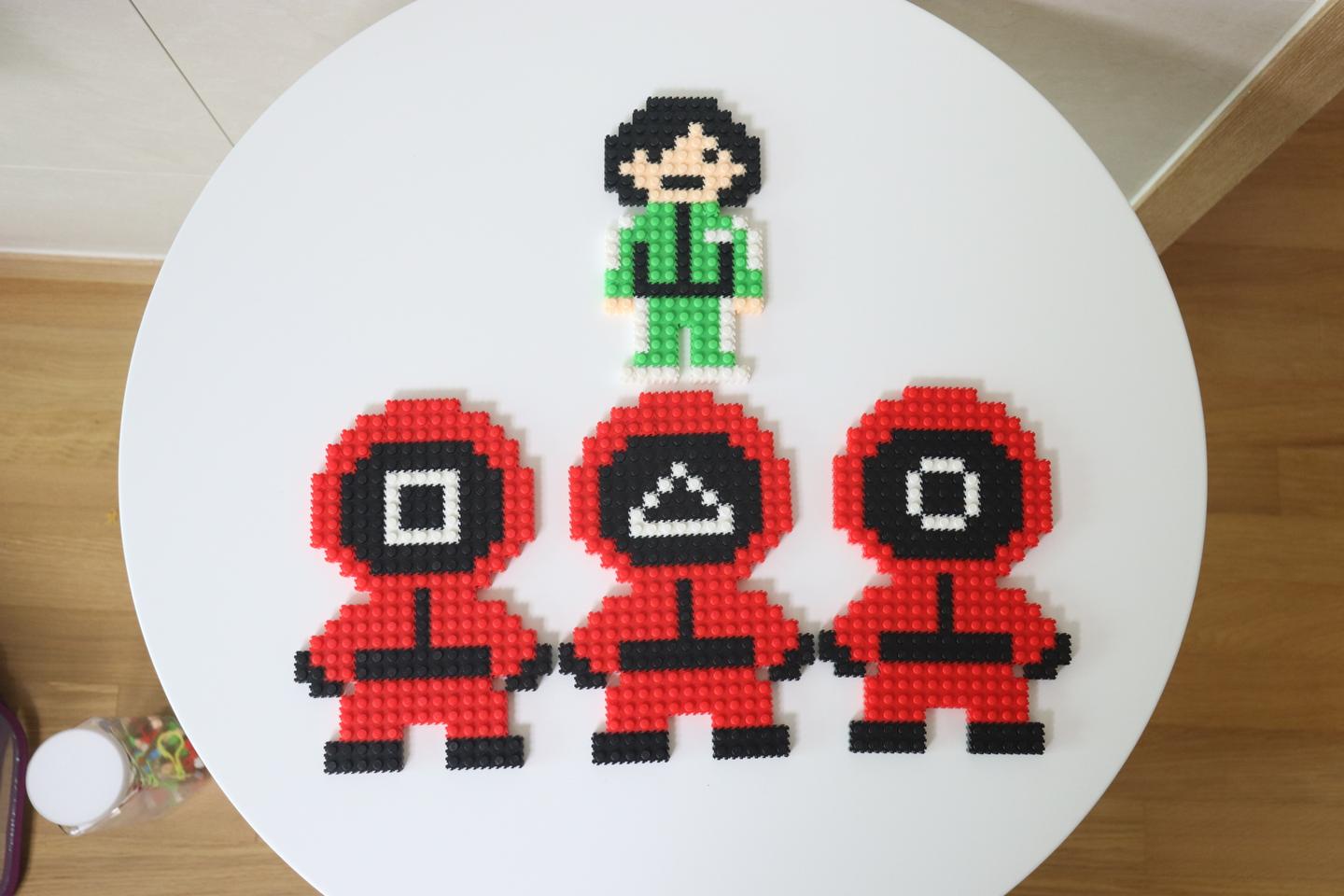 오징어 게임 디폼 나노 블럭 10미리 4종 세트 새제품