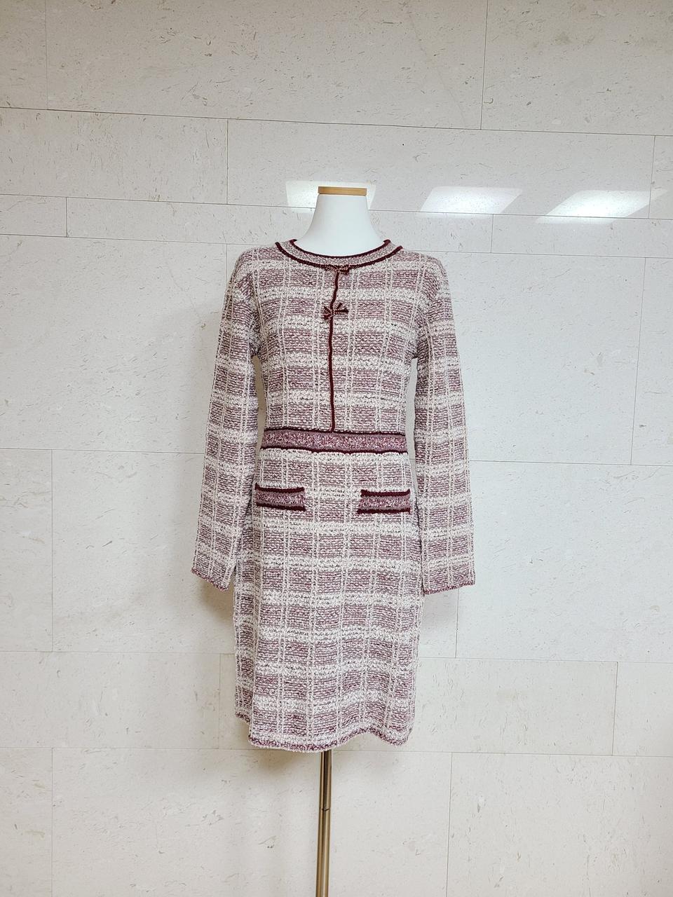 [새상품] 올리브데올리브 트위드 니트원피스 프리사이즈 정가 328,000