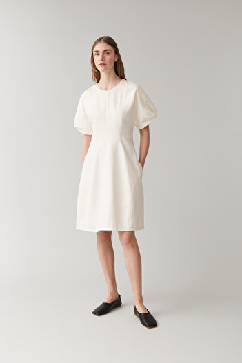 코스 화이트 데님 원피스