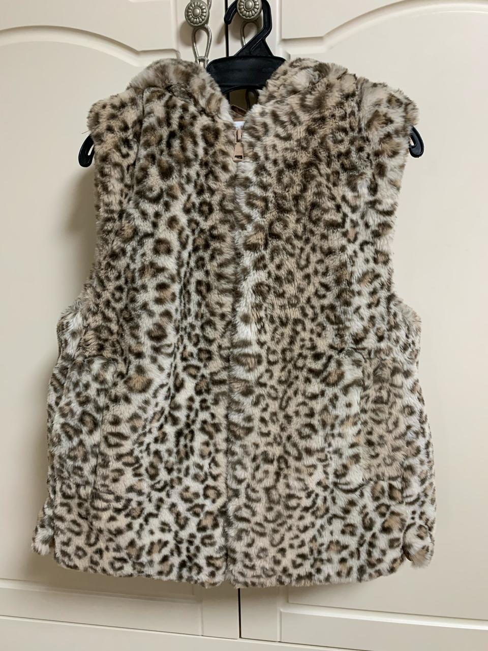 자라키즈 레오파드 밍크 후드베스트