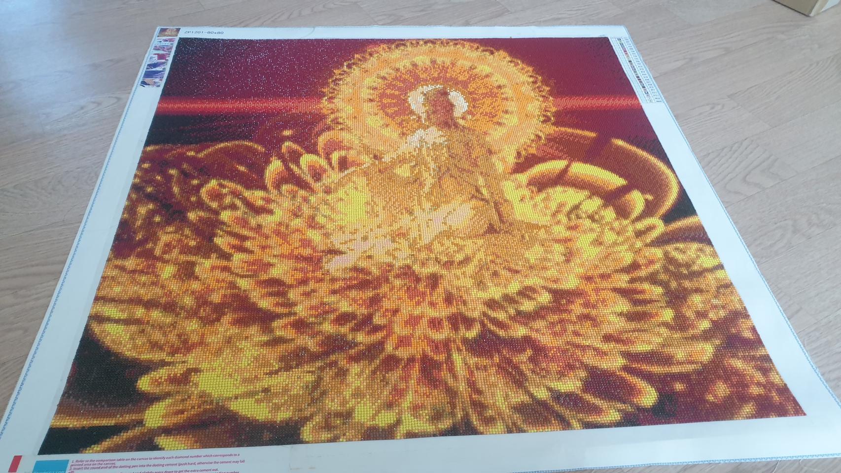 관음보살 보석십자수완성품