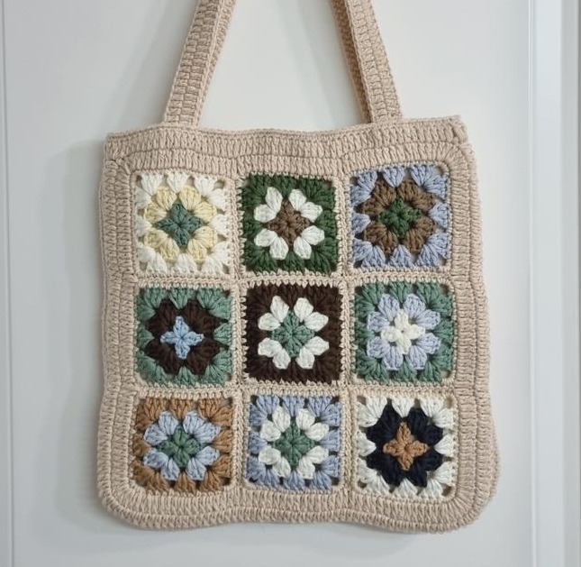 모티브가방 뜨개가방 손뜨개가방 수제가방(새상품) 안감 똑딱이