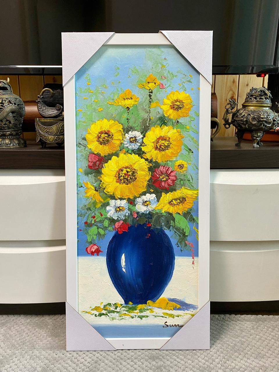 김선작가 12호 정물 해바라기 유화