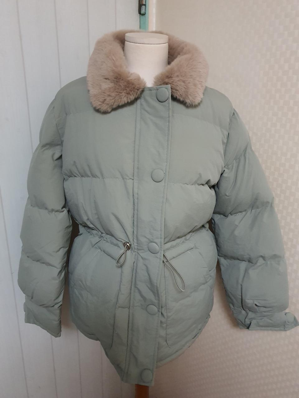 민트 하프 패딩