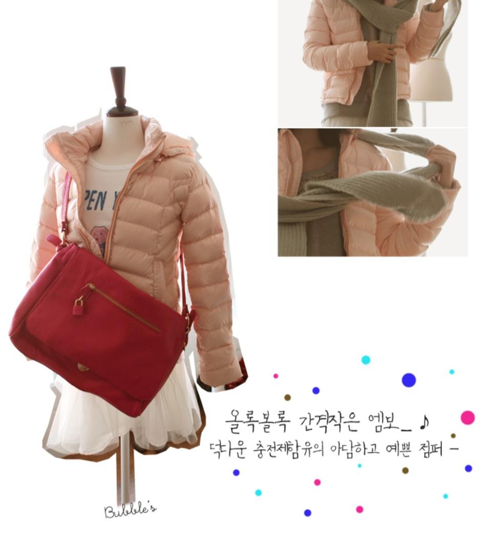 미쉐린 핑크 오리털 덕다운 패딩 S