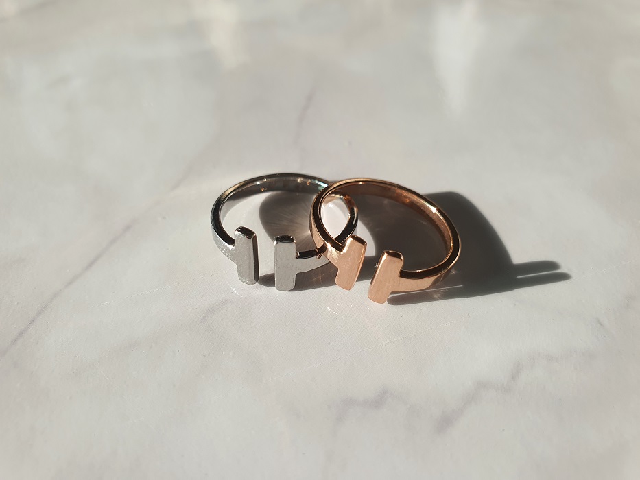 써지컬 스틸 티자 반지