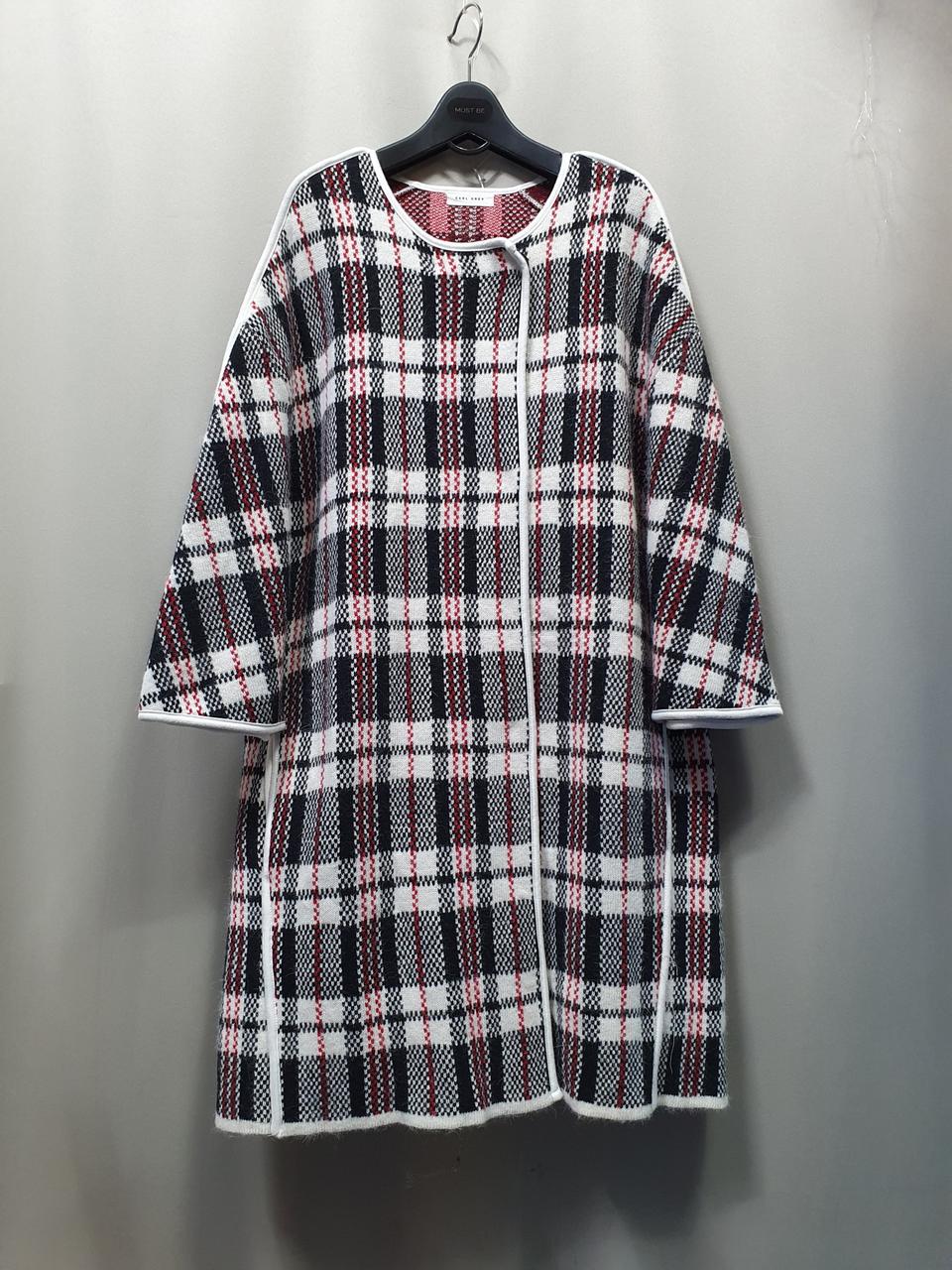 미사용)체크 앙고라 니트 코트.롱코트.가디건