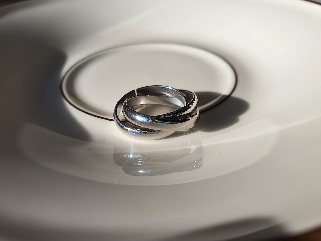 써지컬 스틸 실버 3줄 반지