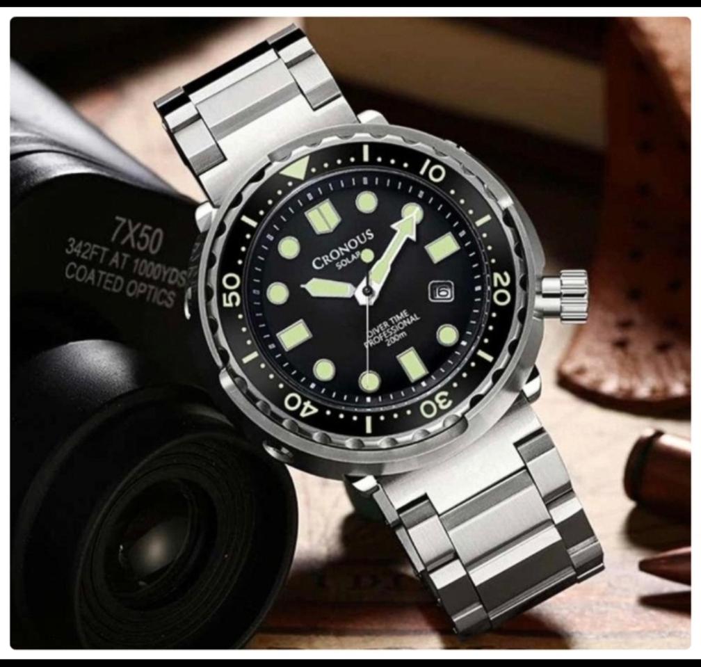 ☆크로노스☆솔라 다이버시계+우레탄 밴드 세트 CRD88601B[새상품]