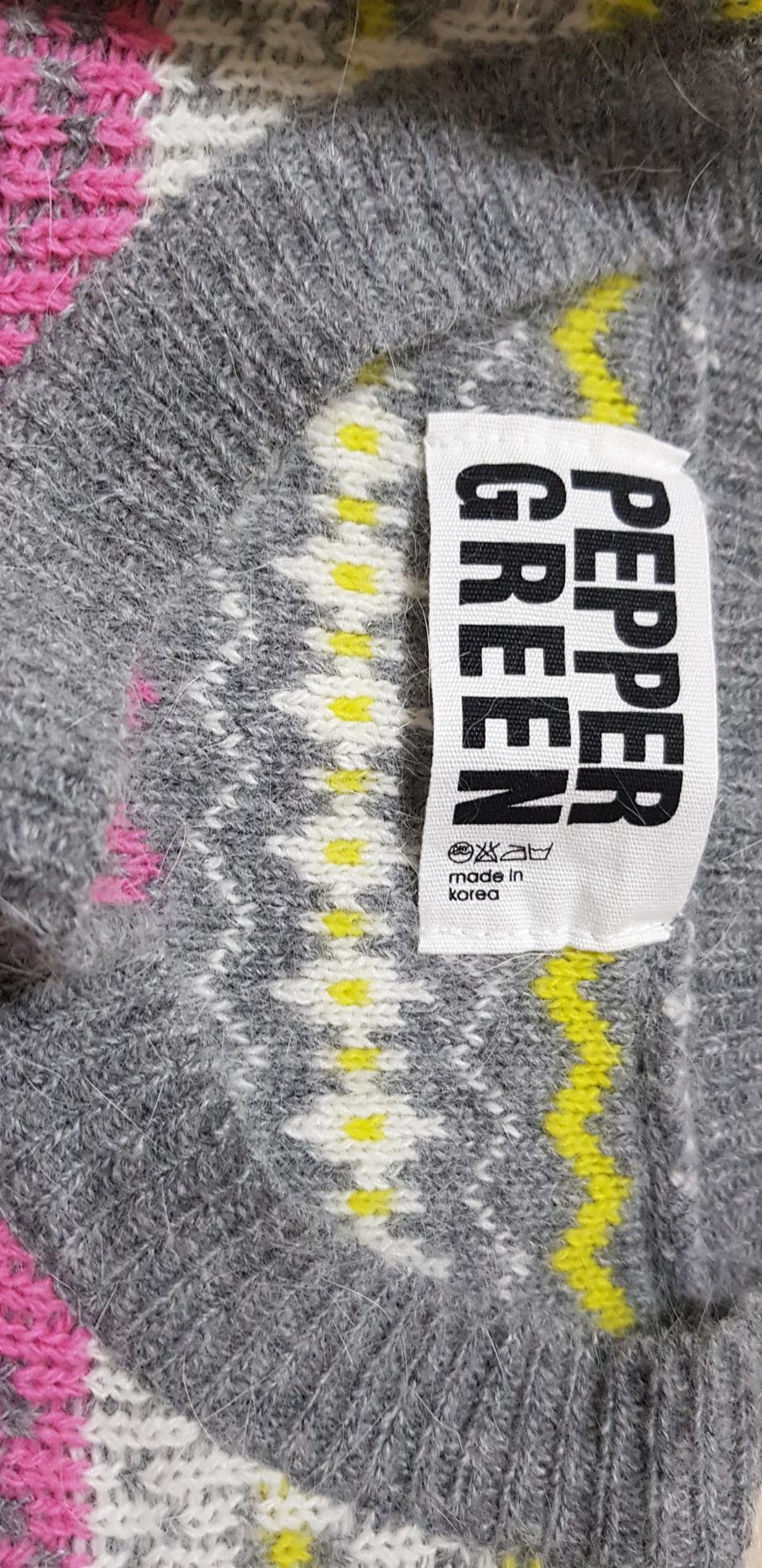 ♥패턴 앙고라 니트