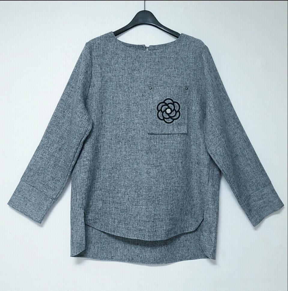 그레이체크 블라우스 55