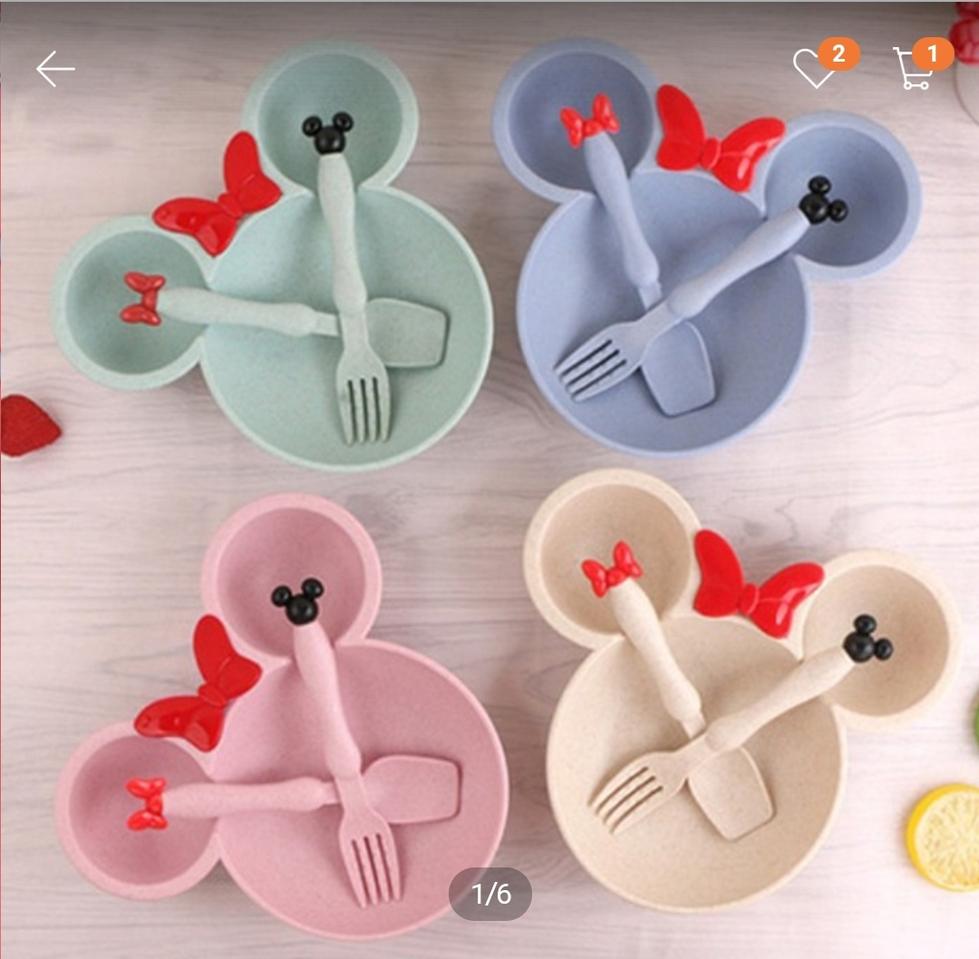 리본마우스식기세트 / 식기+숟가락+포크 세트구성