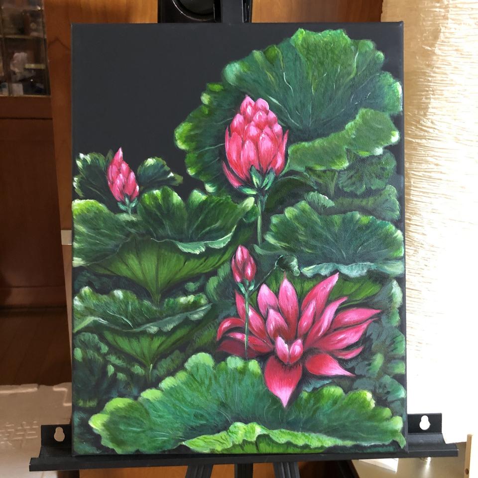 인테리어 연꽃 아크릴화 캔버스그림 그림액자 그림선물