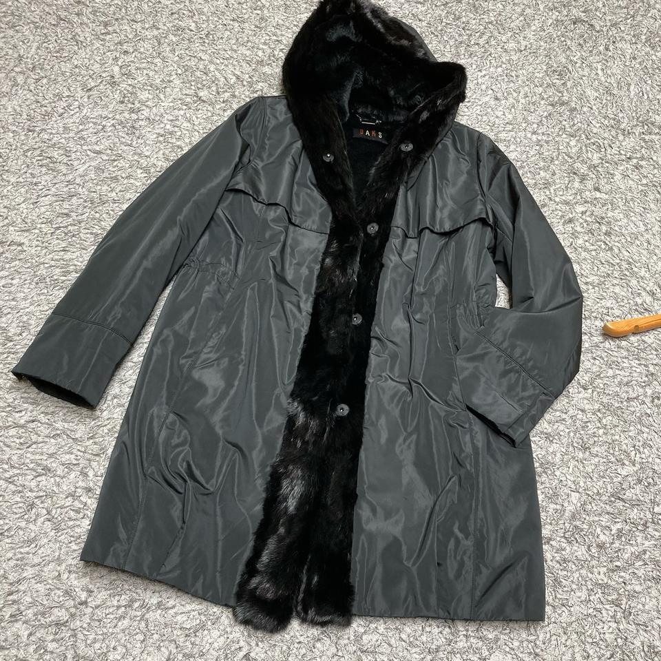 닥스 밍크 트리밍 후드 코트