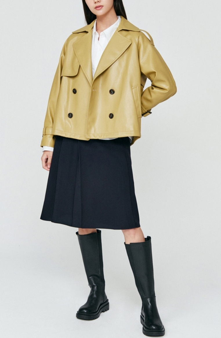 할인 나이스크랍 숏트렌치레더자켓 55사이즈