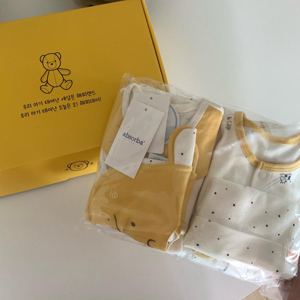 압소바 아기내복 우주복 출산선물세트