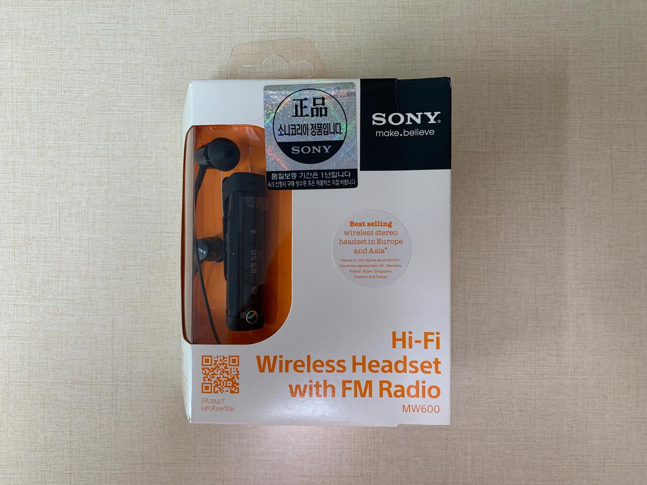 [미개봉] 소니 블루투스 헤드셋&핸드셋 SONY MW600