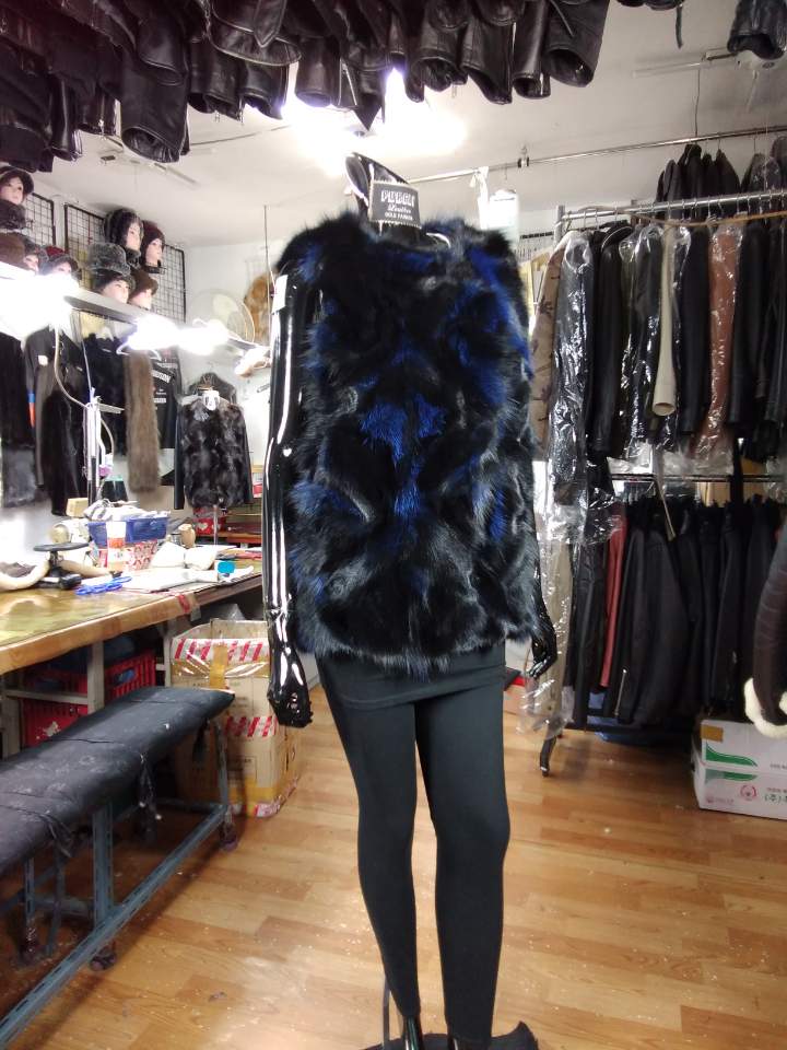 폭스 베스트 리얼 100 천연 여자 여우털 조끼