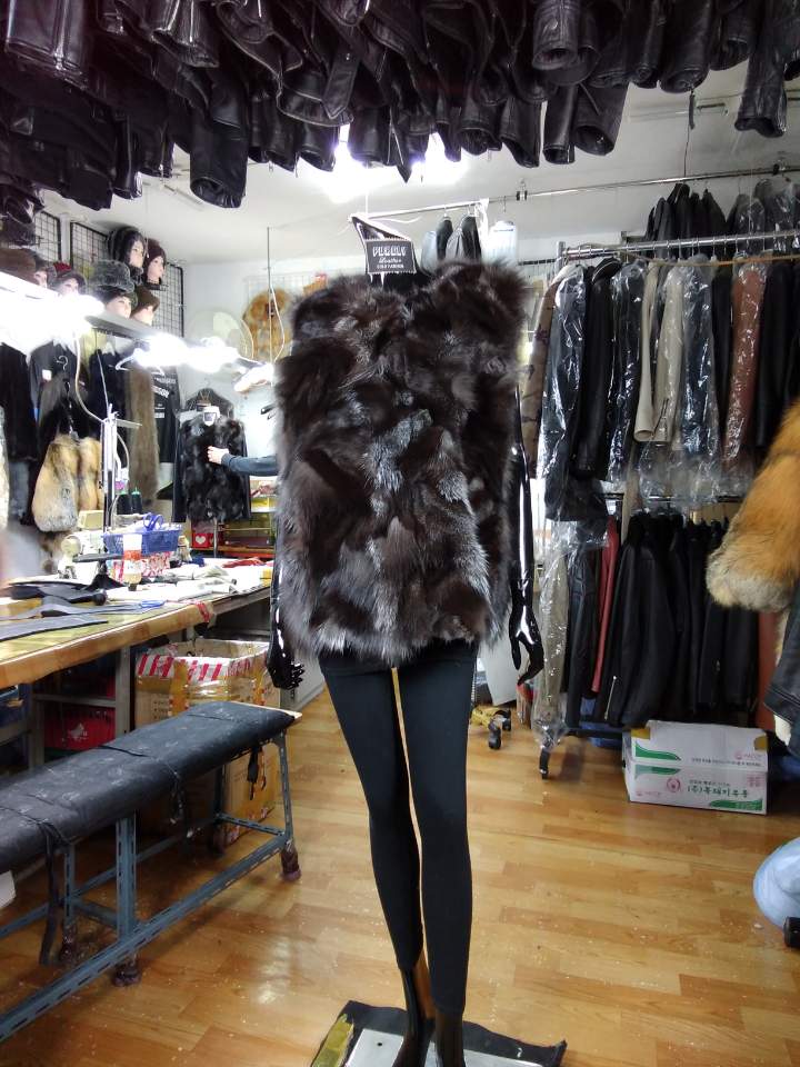 폭스 베스트 리얼 100 천연 여자 여우털 조끼