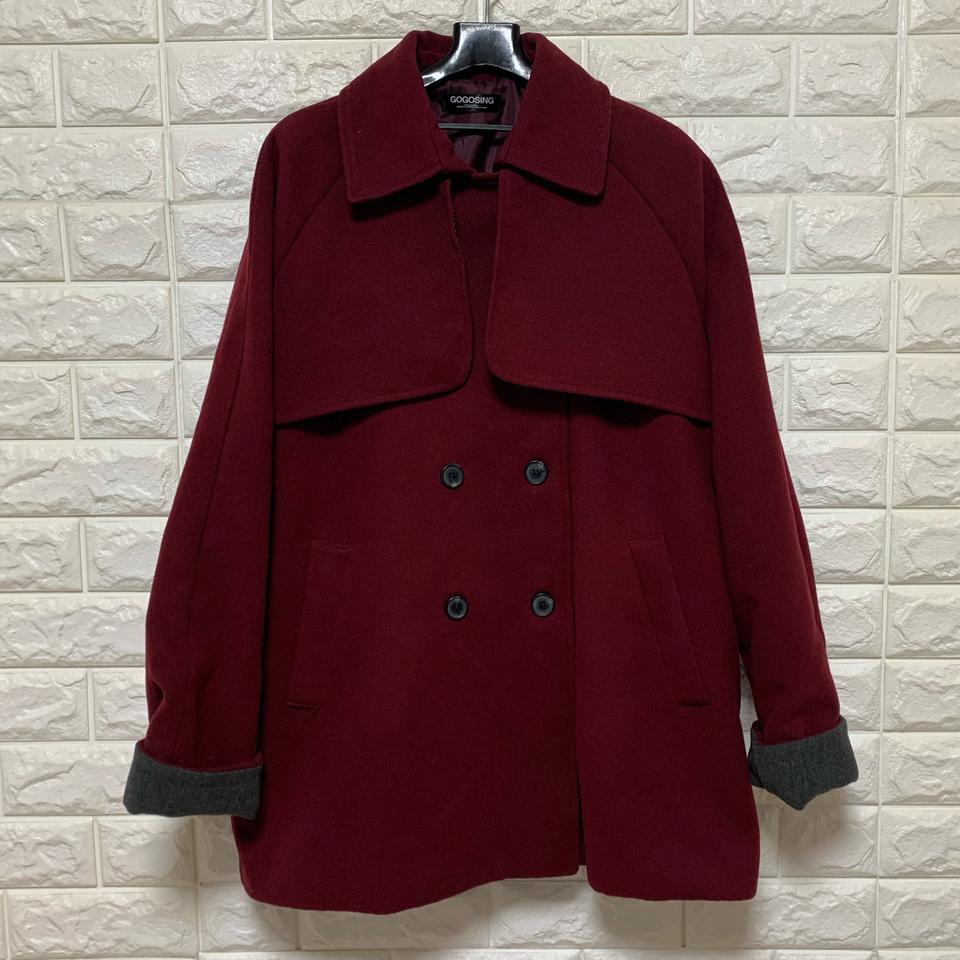 고고싱 아방 케이프 버건디 코트 미니뽕 프롬비기닝