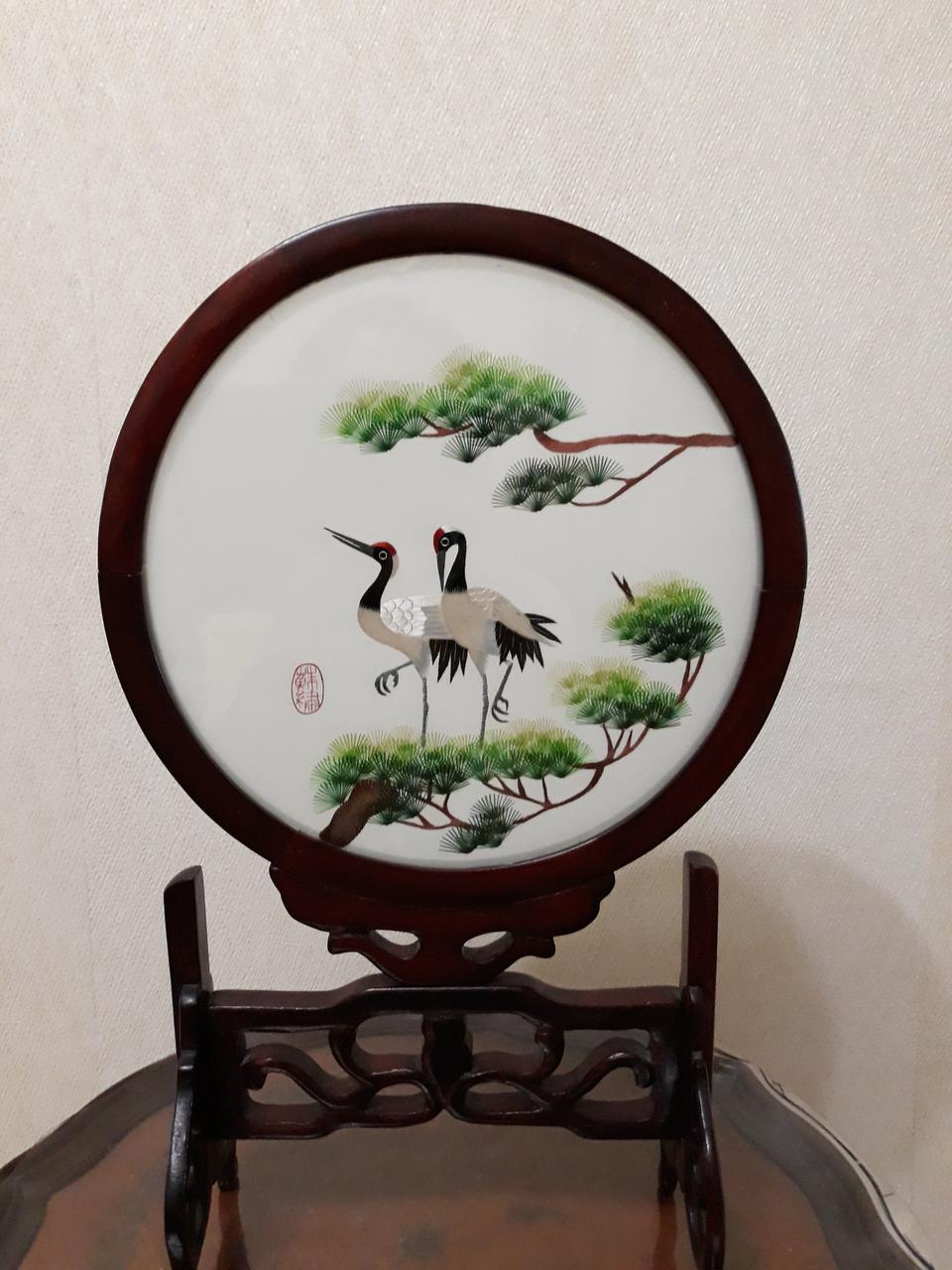 인테리어 수작업 실크 자수 액자 팝니다.