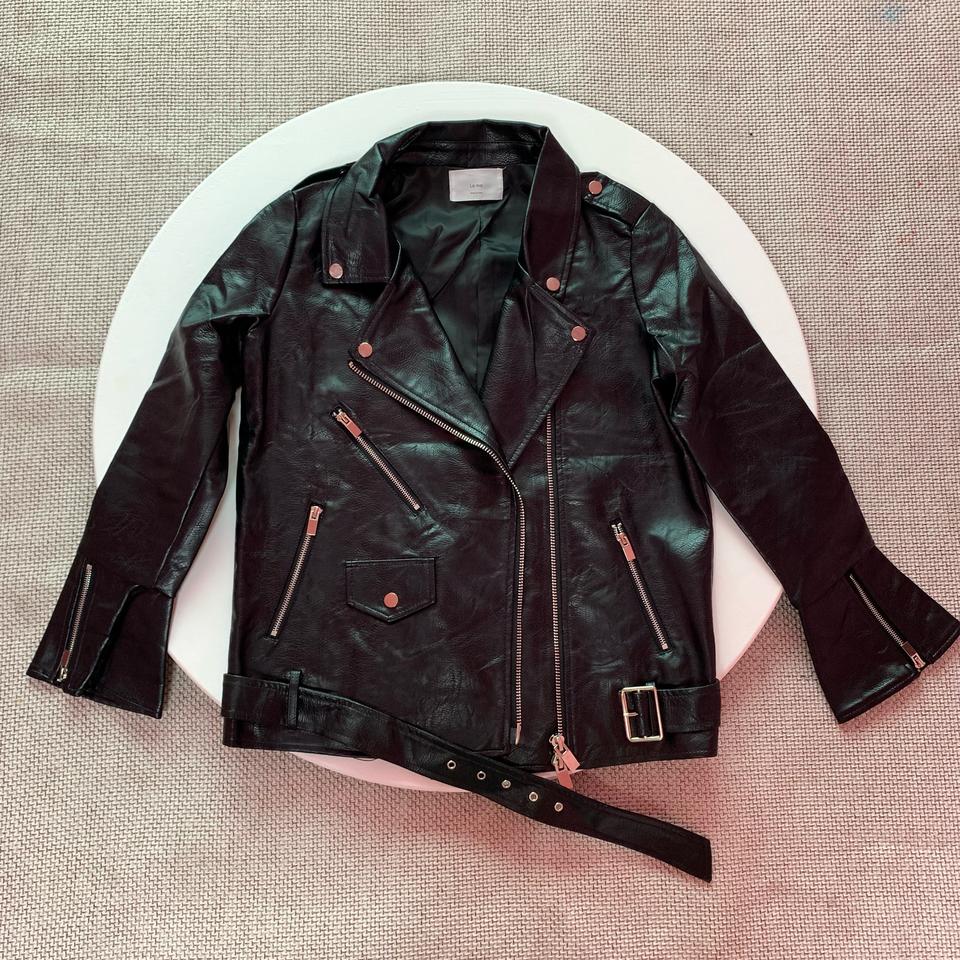 와이드 소매 가죽 자켓 66 새상품