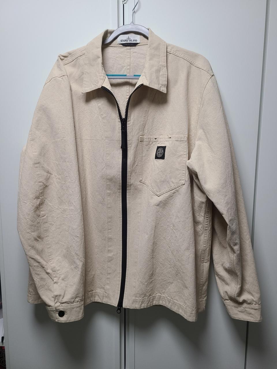 스톤아일랜드 헴프 오버셔츠 자켓 베이지색