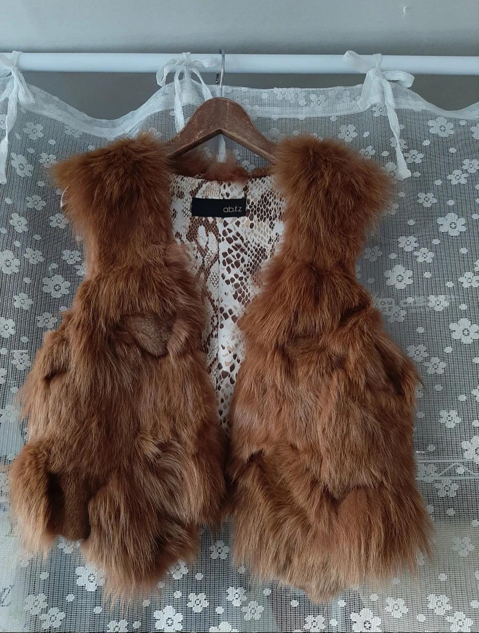 ab.f.z 모피 폭스+토끼털 조끼
