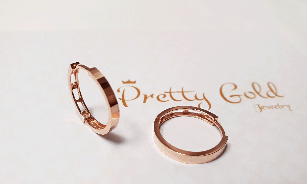 14k 컷팅링 원터치 귀걸이