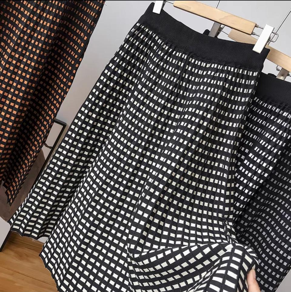 마감세일 체크 니트스커트(55)