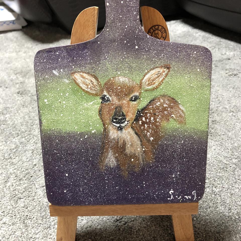 인테리어 고급 원목액자 사슴 아크릴 그림액자