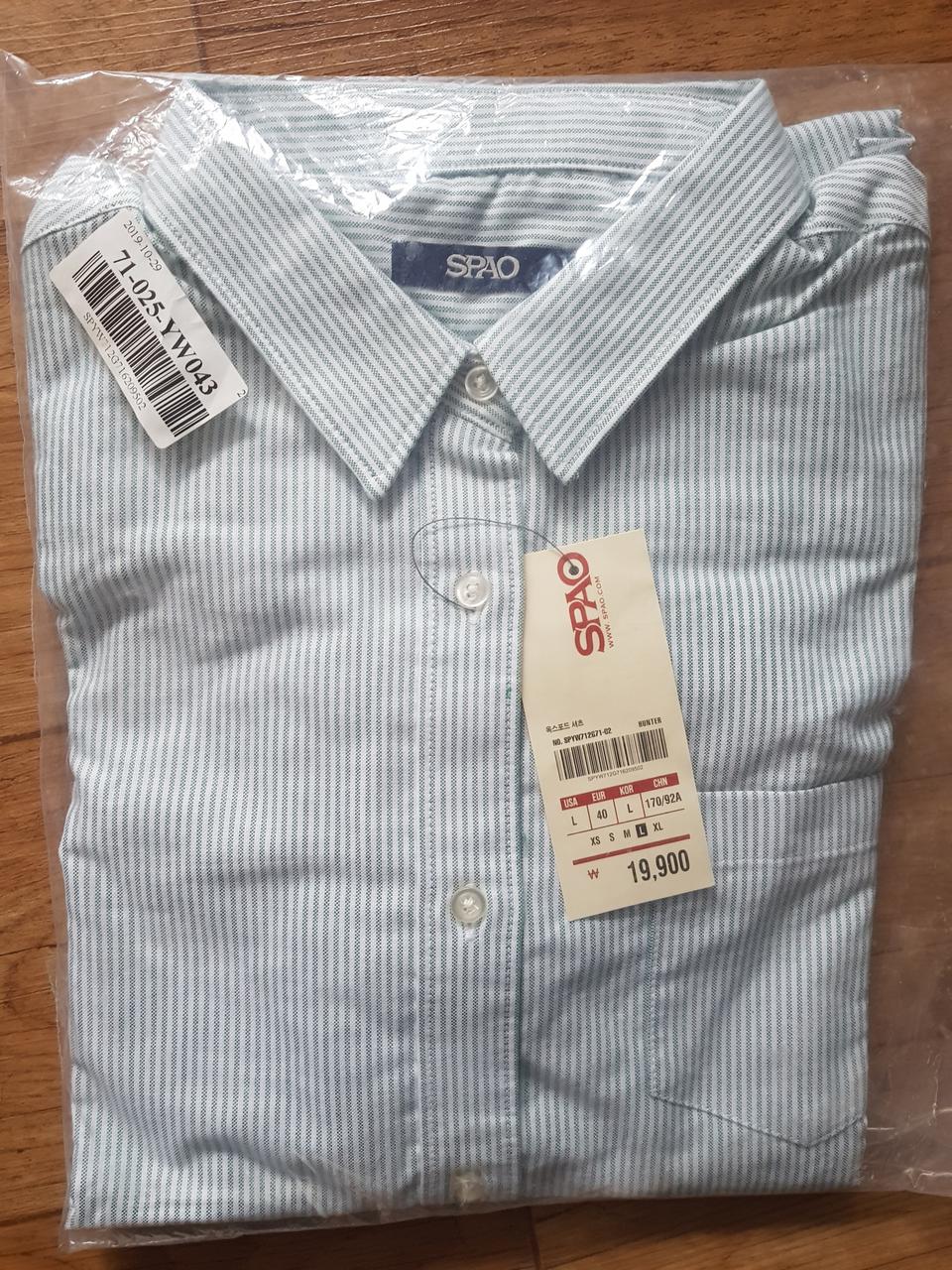 스파오 옥스포드 셔츠 면100% L 사이즈 새상품