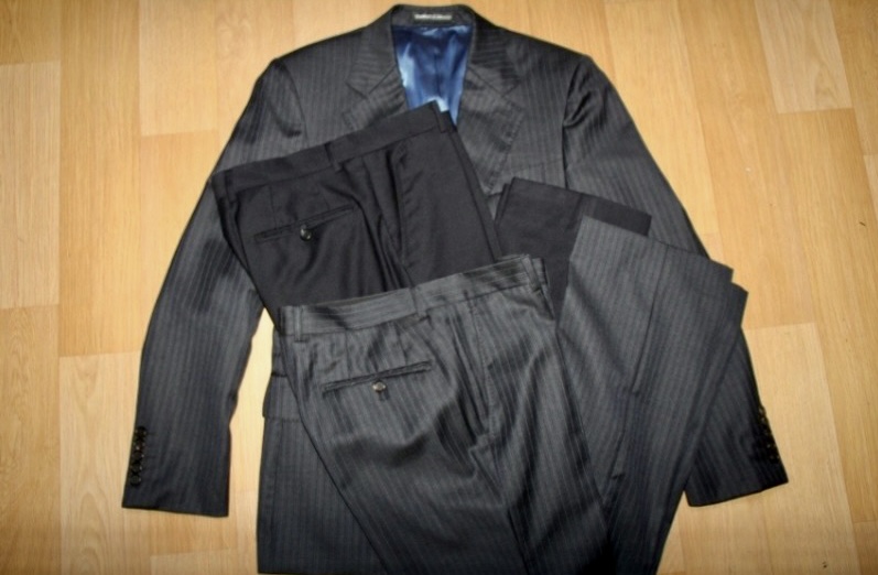 반하트 디 알비자 빈티지 스트라이프 정장 셋업 수트 세트 + 네이비 슬랙