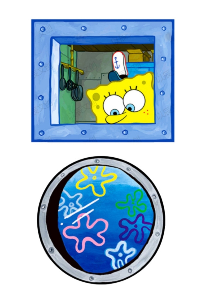 스펀지밥 스폰지밥 창문스티커