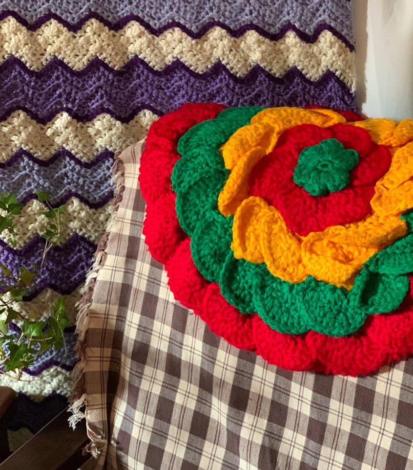 뜨게 원형 미니러그