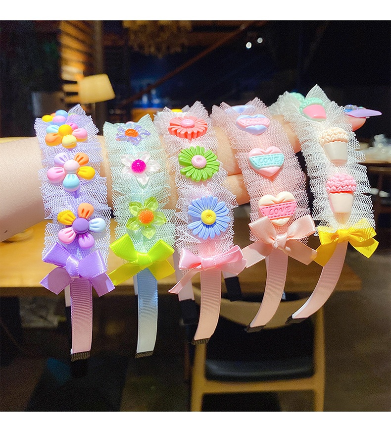 프릴 레이스 아동 머리띠 헤어배드