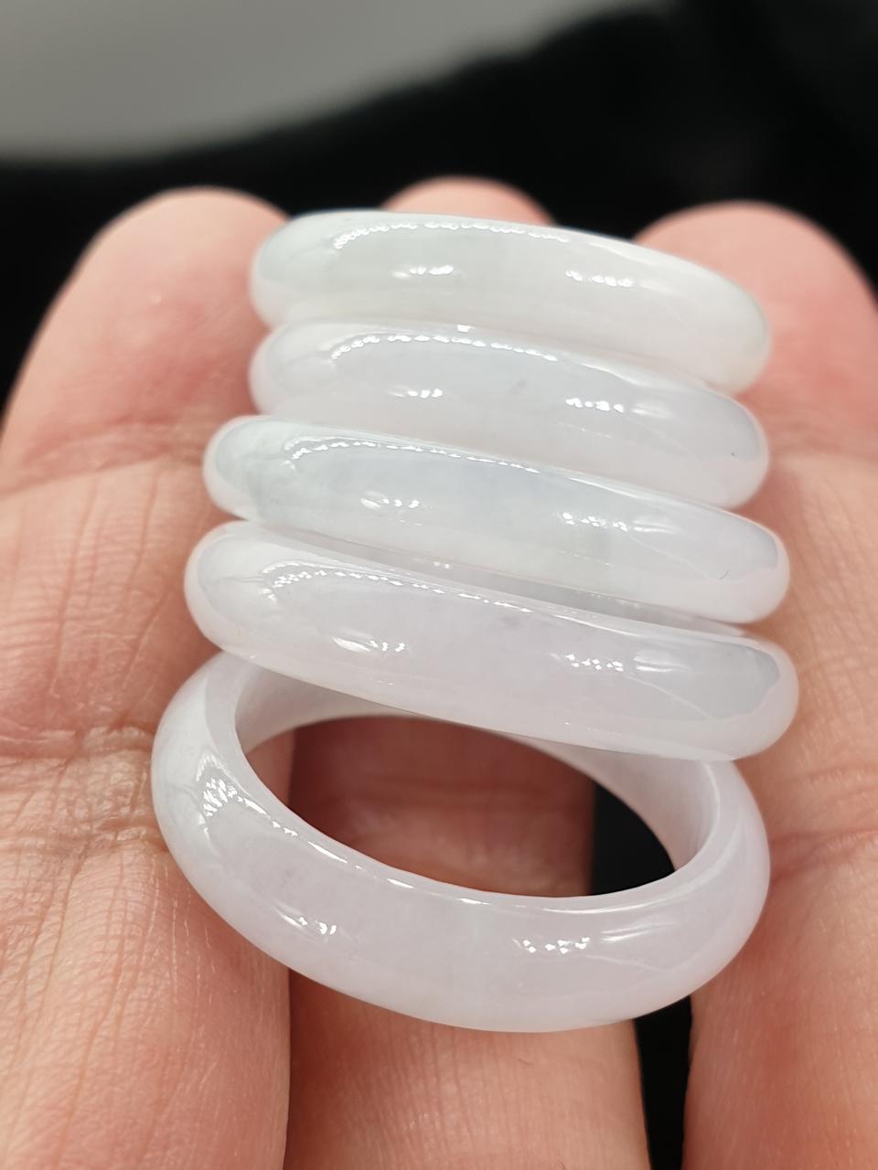 초고퀄 천연 Ajade 백지종 깨끗한 비취반지