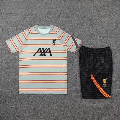 21-22 리버풀 반팔 반바지 칠부바지 트레이닝 세트 축구 훈련 단체복