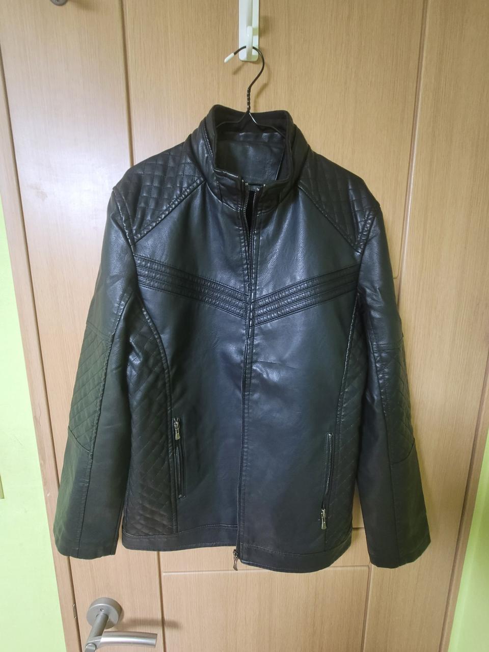 보세 후드 가죽 자켓 남성용 블랙