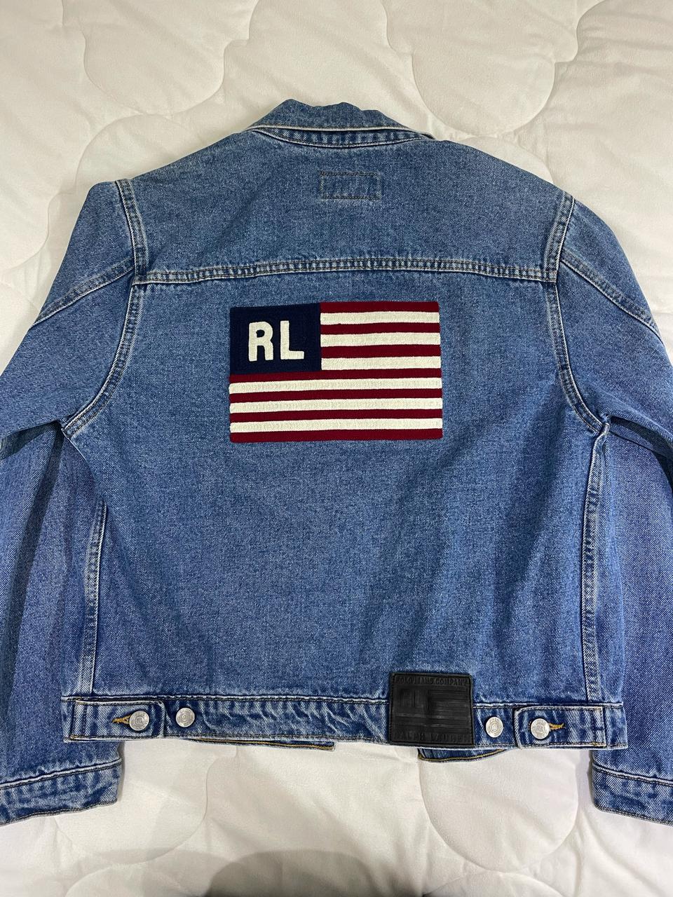 폴로 빅로고 청자켓 M