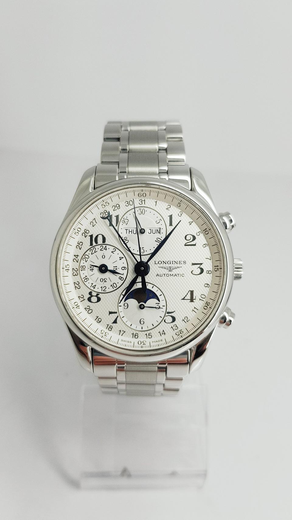 론진 마스터컬렉션 문페이즈 크로노 오토매틱 남성 메탈시계